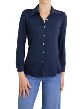 Camicia tinta unita in viscosa